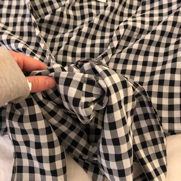 Plaid Long Sleeve Tie Top - Picture 6 of 6